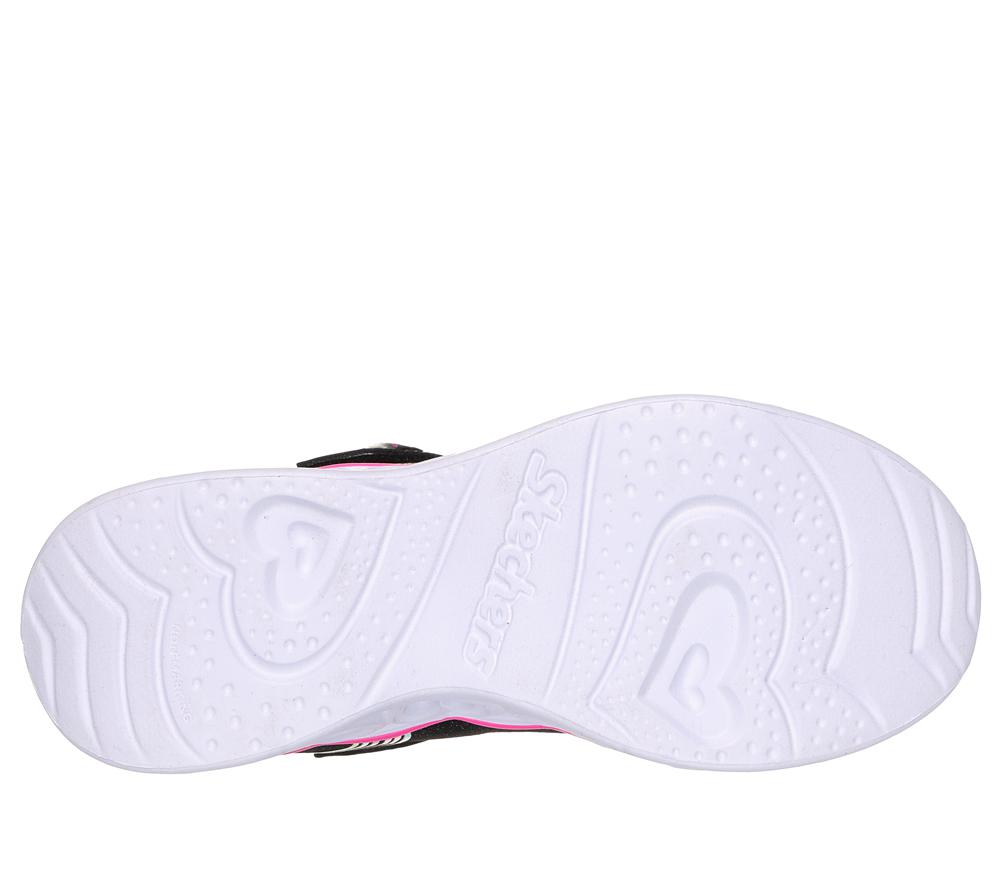 Girls's Skechers Heart Lights - Retro Hearts Light Up Sneakers Black / Multicolor  USA |  5309-GYVAS