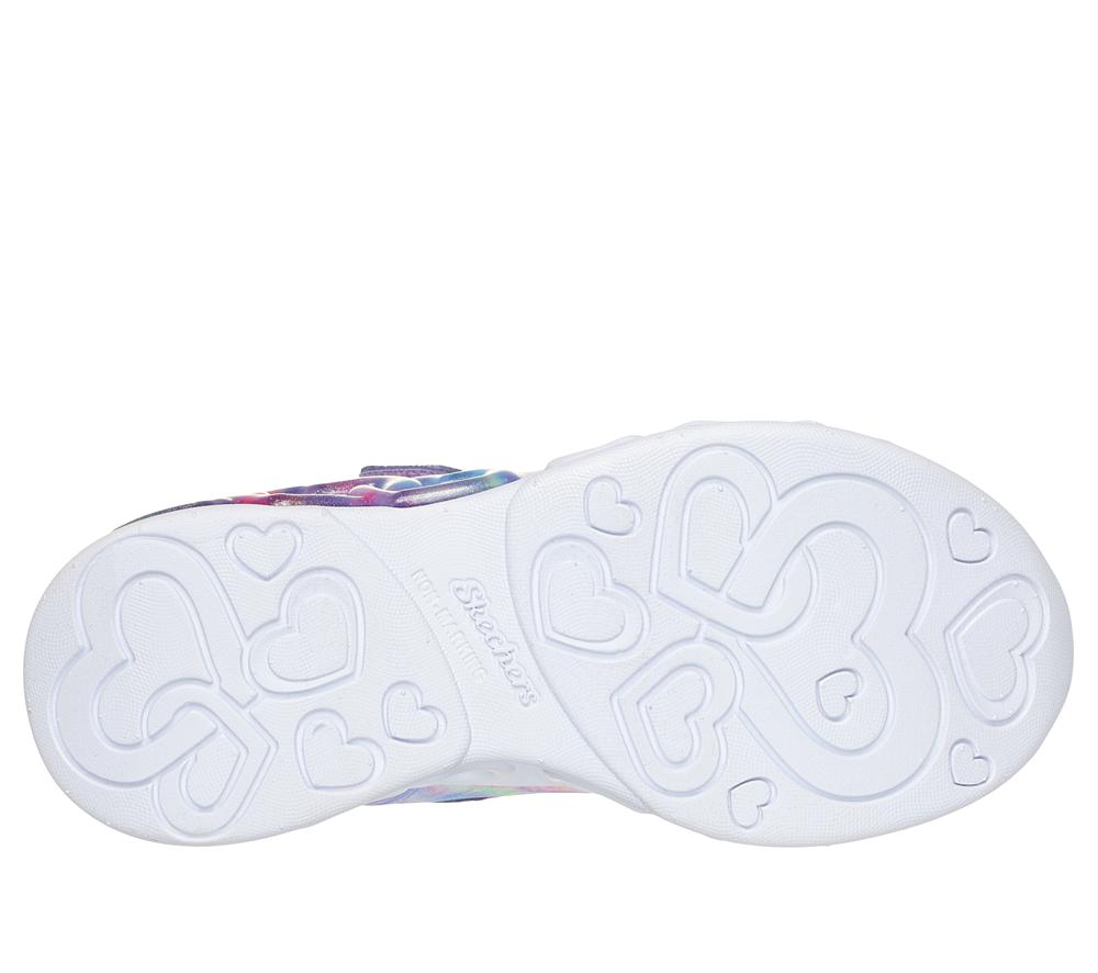 Girls's Skechers Infinite Heart Lights - Color Lovin Light Up Sneakers Lavender / Multicolor  USA |  2438-QSJFD