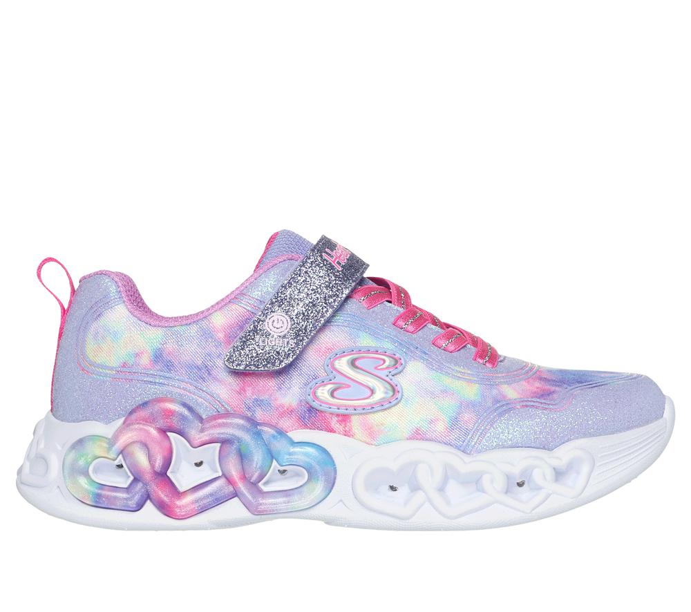 Girls\'s Skechers Infinite Heart Lights - Color Lovin Light Up Sneakers Lavender / Multicolor  USA |  2438-QSJFD