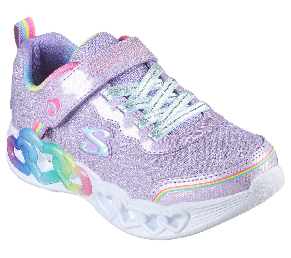 Girls's Skechers Infinite Heart Lights - Love Prism Sneakers Lavender / Multicolor  USA |  0785-XRBWM