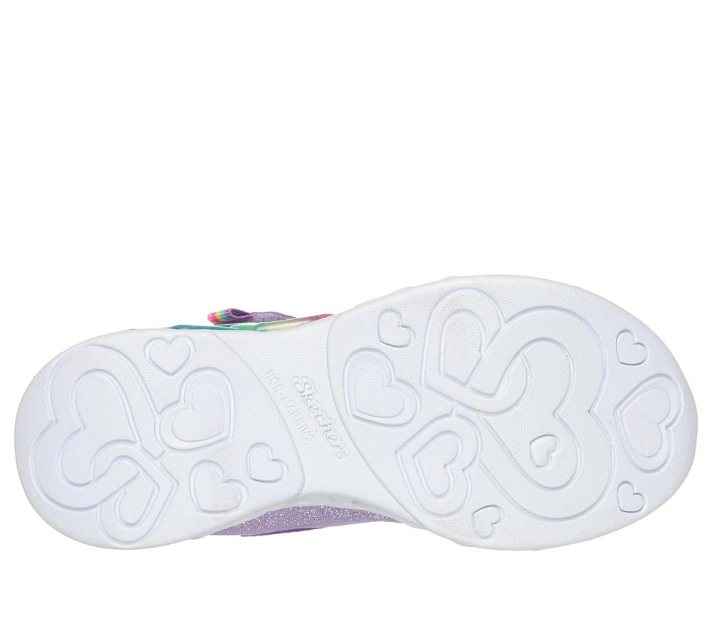 Girls's Skechers Infinite Heart Lights - Love Prism Light Up Sneakers Lavender / Multicolor  USA |  8512-TCYKB