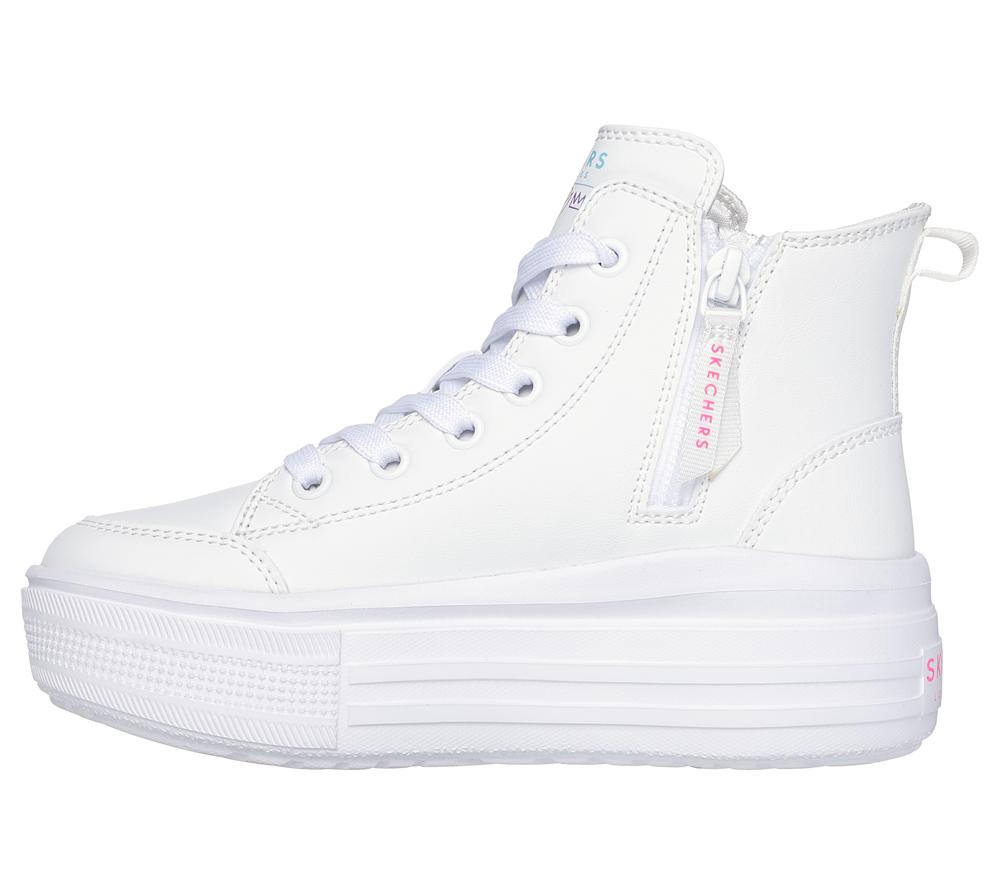 Girls's Skechers JGoldcrown: Hyperlift Sneakers White / Multicolor  USA |  2460-ZQOCF