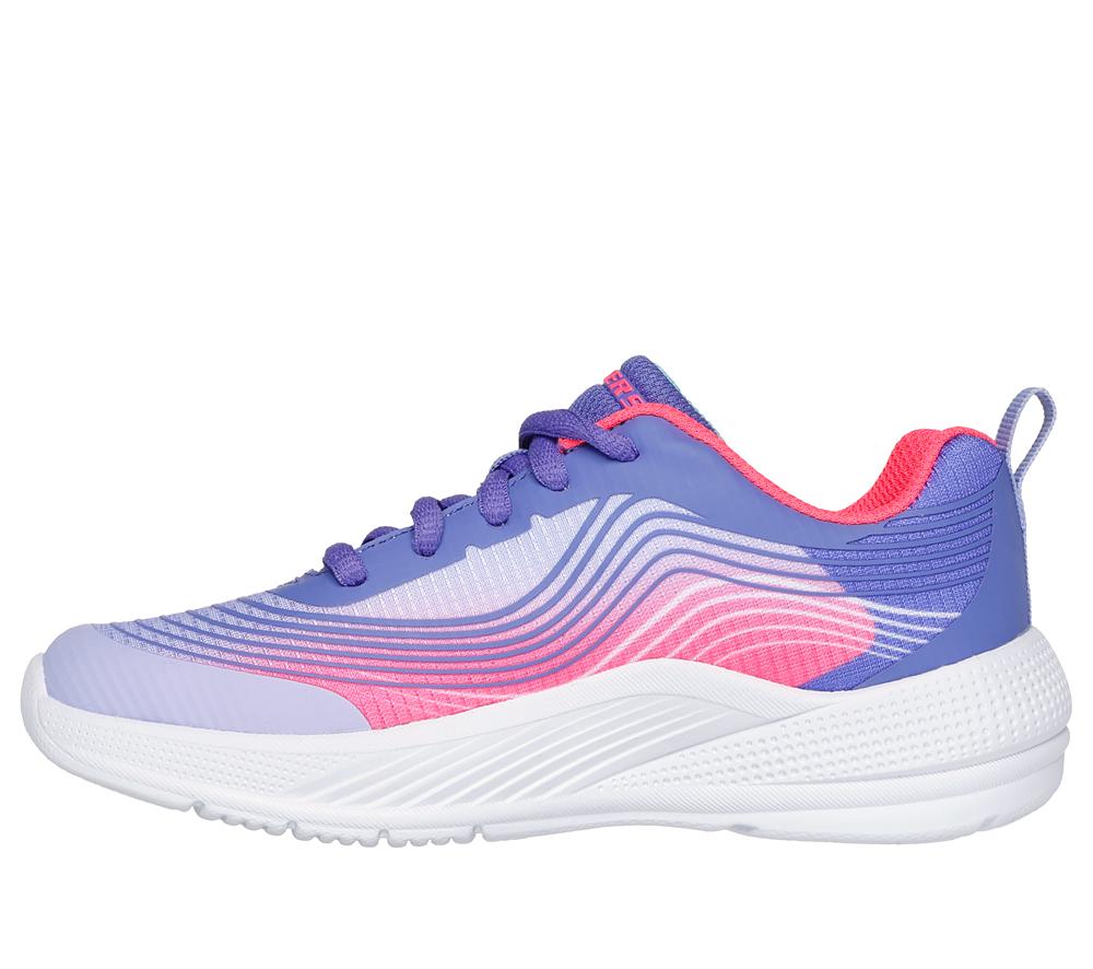 Girls's Skechers Microspec Advance Lace Up Shoes Lavender / Pink  USA |  2690-IHYLF