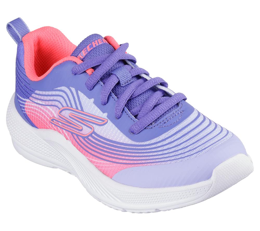Girls's Skechers Microspec Advance Lace Up Shoes Lavender / Pink  USA |  2690-IHYLF