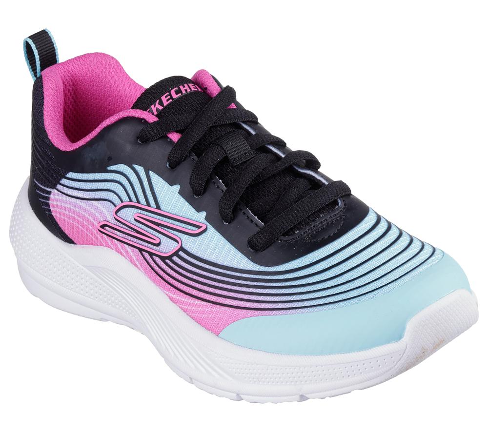Girls's Skechers Microspec Advance Lace Up Shoes Aqua / Purple  USA |  8692-IGFJQ