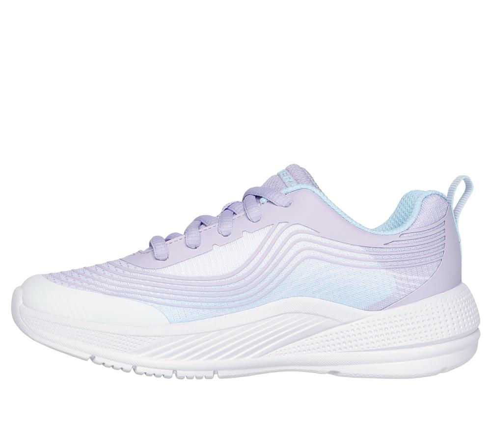 Girls's Skechers Microspec Advance Sneakers White / Lavender / Mint  USA |  9047-ECFNK