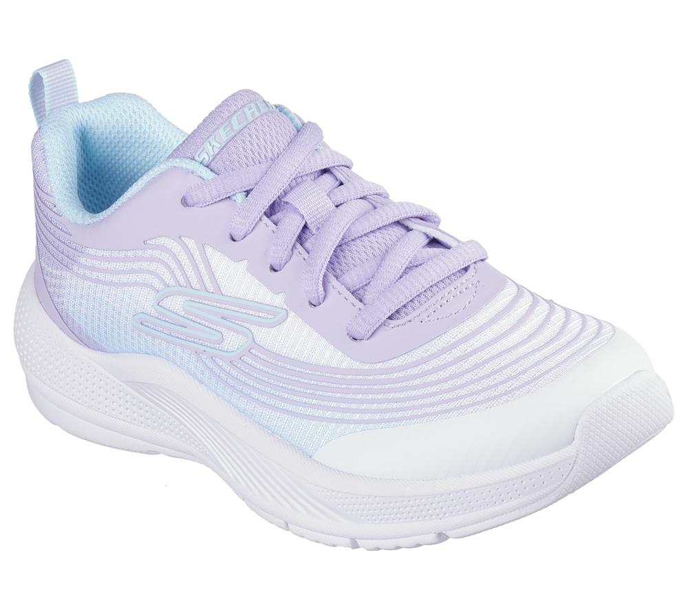 Girls's Skechers Microspec Advance Sneakers White / Lavender / Mint  USA |  9047-ECFNK