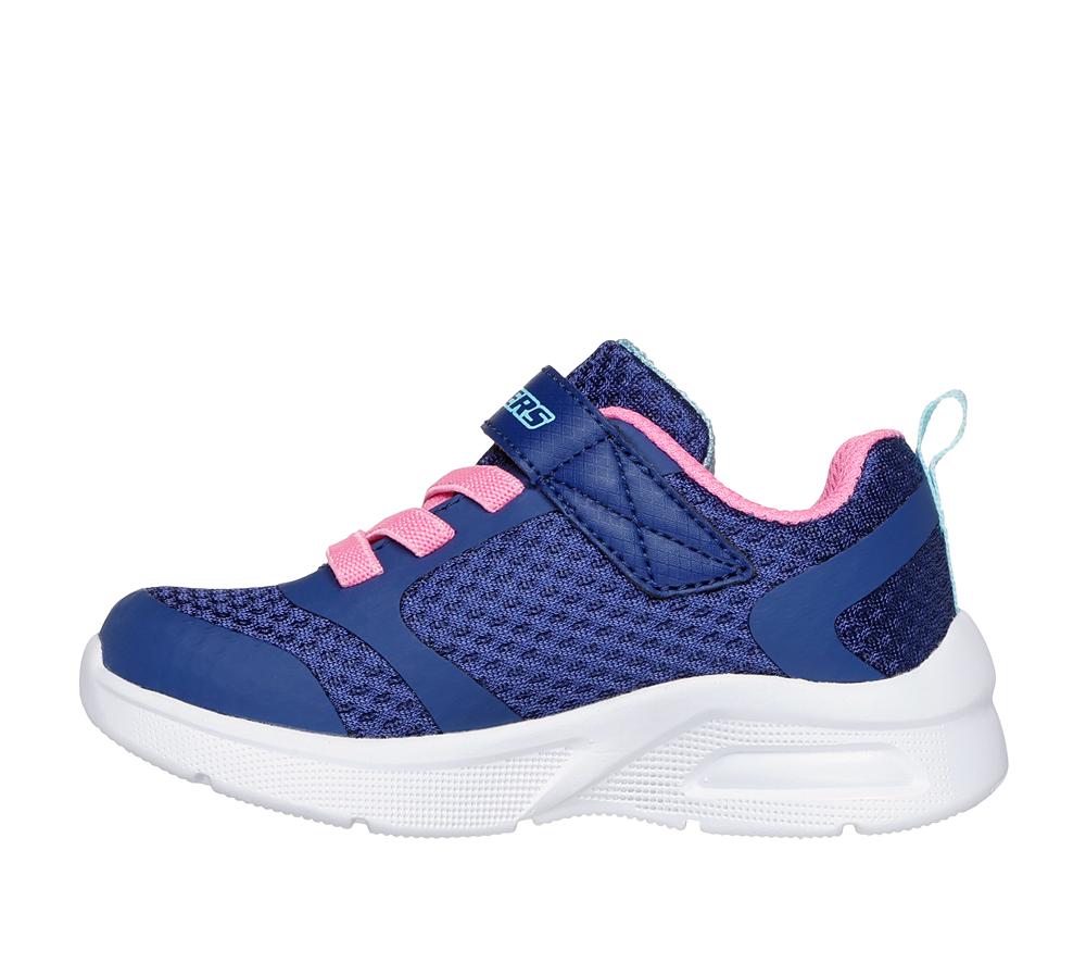 Girls's Skechers Microspec Max - Racer Gal Sneakers Navy / Pink  USA |  6197-TUKEY