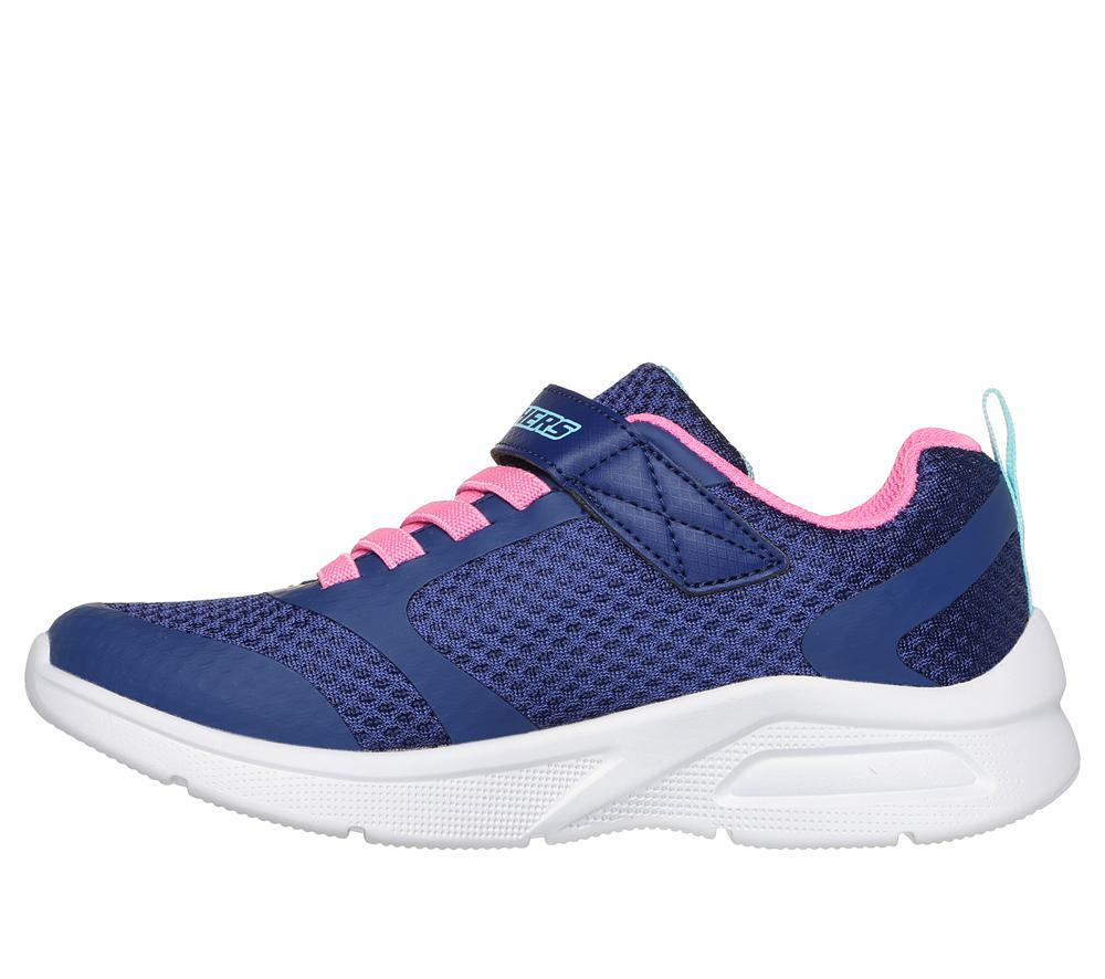 Girls's Skechers Microspec Max - Racer Gal Sneakers Navy / Pink  USA |  3645-UVNCX
