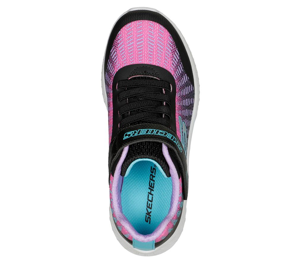 Girls's Skechers Microspec Plus - Disco Dreaming Sneakers Black / Multicolor  USA |  7286-FXHWP