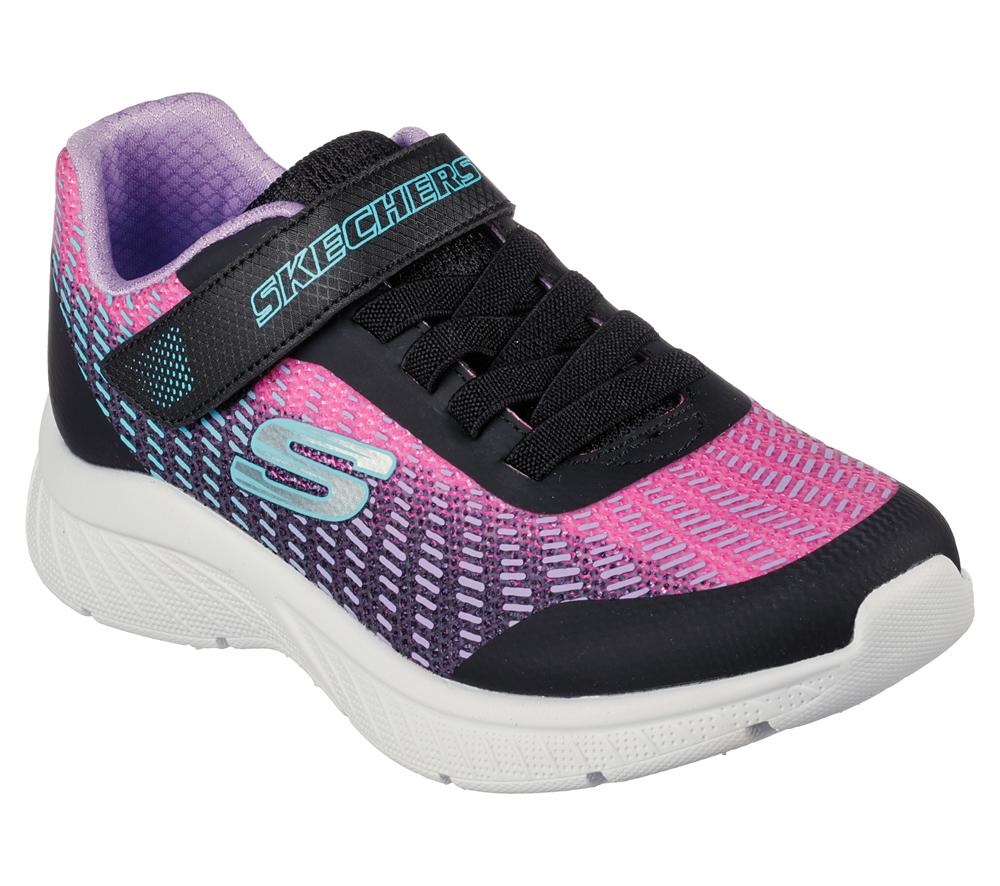 Girls's Skechers Microspec Plus - Disco Dreaming Sneakers Black / Multicolor  USA |  7286-FXHWP
