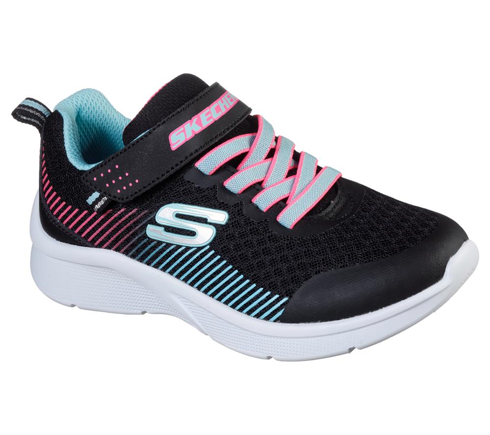 Girls's Skechers Microspec Sneakers Black / Aqua  USA |  3796-KUZRX