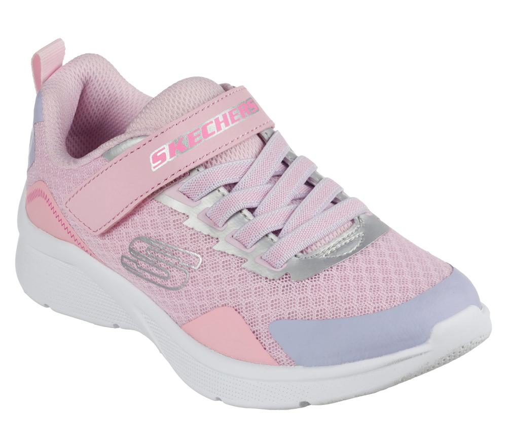 Girls's Skechers Microspec - Bright Retro Sneakers Pink / Multicolor  USA |  4652-TKVFZ