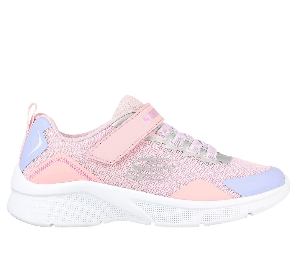 Girls\'s Skechers Microspec - Bright Retro Sneakers Pink / Multicolor  USA |  4652-TKVFZ