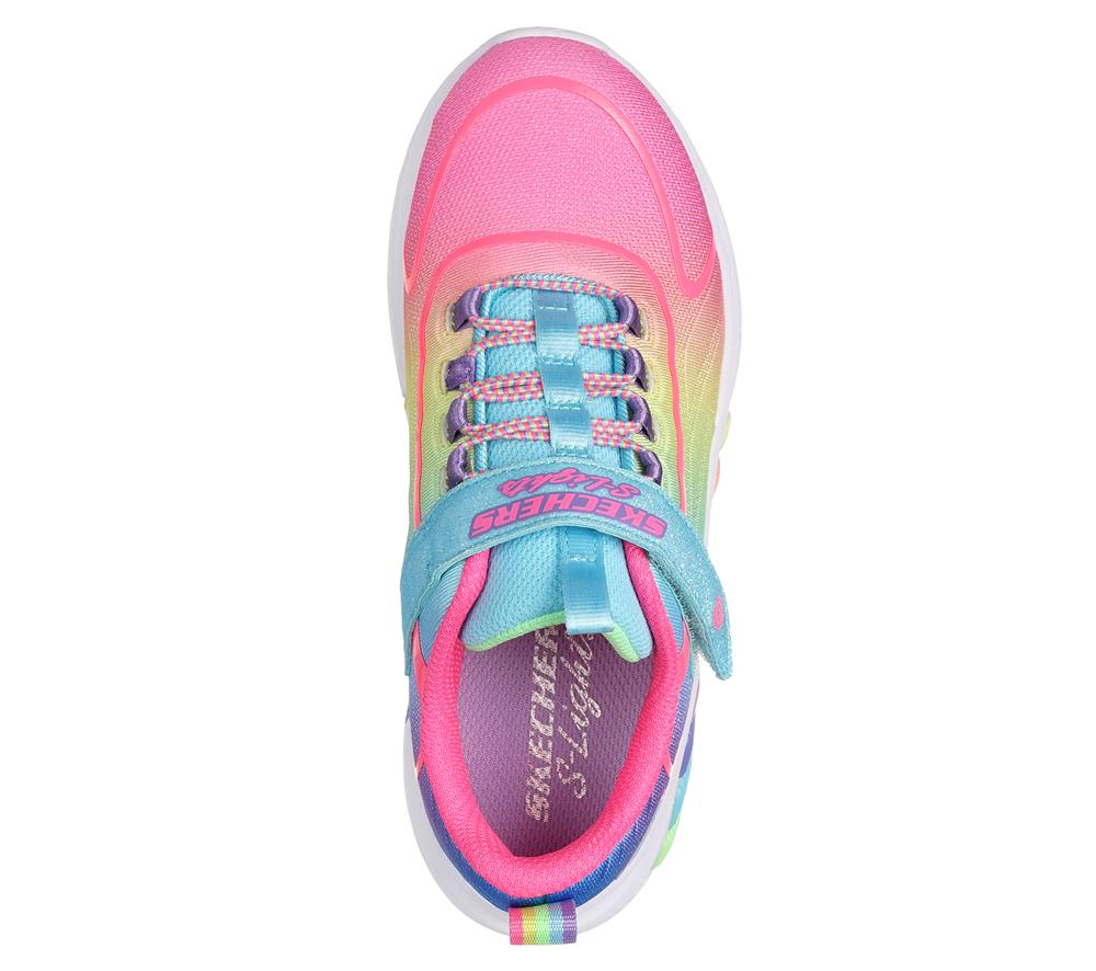 Girls's Skechers Rainbow Cruisers Light Up Sneakers Turquoise / Multicolor  USA |  2708-WYMAC