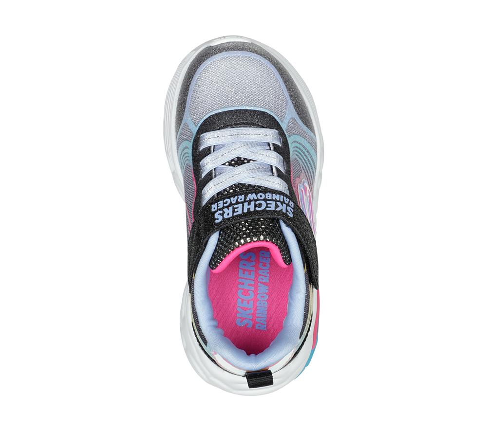 Girls's Skechers Rainbow Racer - Nova Blitz Light Up Sneakers Black / Multicolor  USA |  7810-OKDYC