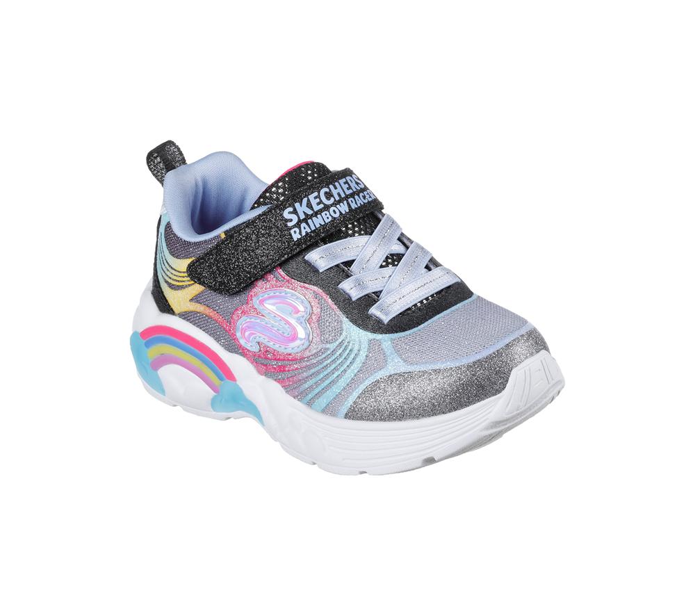 Girls\'s Skechers Rainbow Racer - Nova Blitz Light Up Sneakers Black / Multicolor  USA |  7810-OKDYC