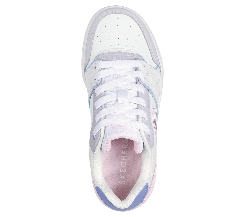 Girls's Skechers SKX-228 Lace Up Shoes White / Multicolor  USA |  9426-UIZMO