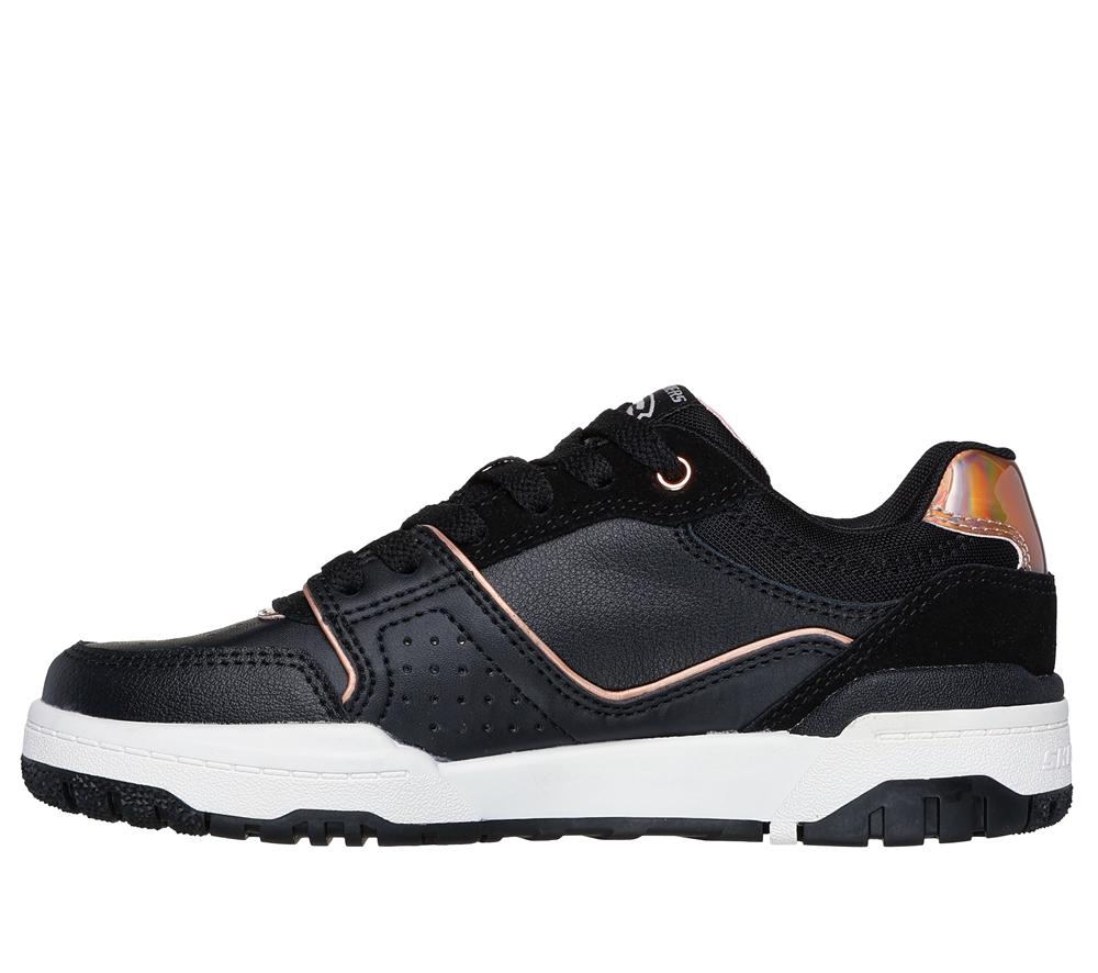 Girls's Skechers SKX-228 - Cool Class Lace Up Shoes Black / Rose Gold  USA |  5364-YWFSE