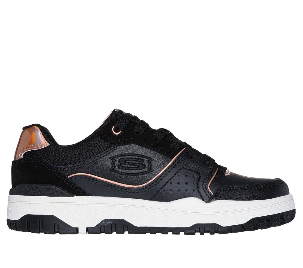 Girls\'s Skechers SKX-228 - Cool Class Lace Up Shoes Black / Rose Gold  USA |  5364-YWFSE
