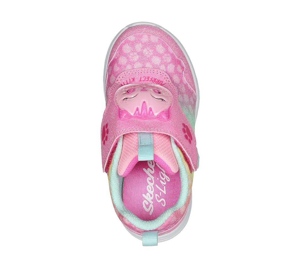 Girls's Skechers S-Lights: Glimmer Kicks - Skech Pets Sneakers Pink / Multicolor  USA |  7632-FCIXO