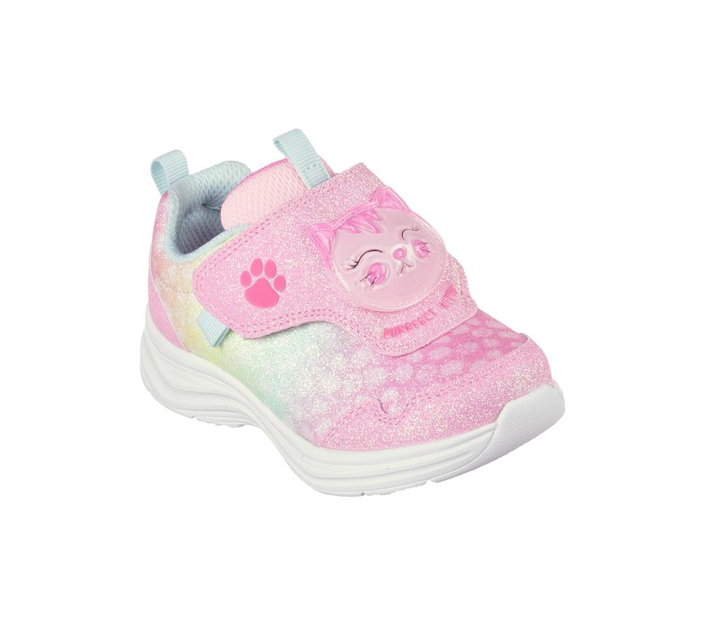 Girls's Skechers S-Lights: Glimmer Kicks - Skech Pets Sneakers Pink / Multicolor  USA |  7632-FCIXO