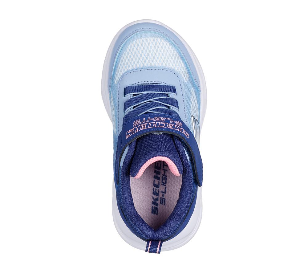 Girls's Skechers S-Lights: Sola Glow - Ombre Deluxe Sneakers Navy / Light Blue  USA |  1549-TZFQL