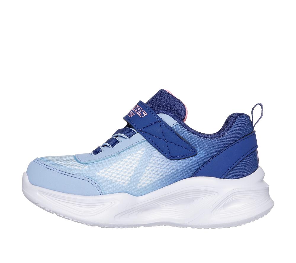Girls's Skechers S-Lights: Sola Glow - Ombre Deluxe Sneakers Navy / Light Blue  USA |  1549-TZFQL