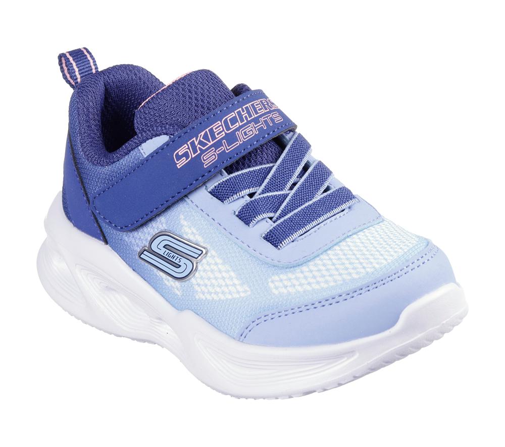 Girls's Skechers S-Lights: Sola Glow - Ombre Deluxe Sneakers Navy / Light Blue  USA |  1549-TZFQL