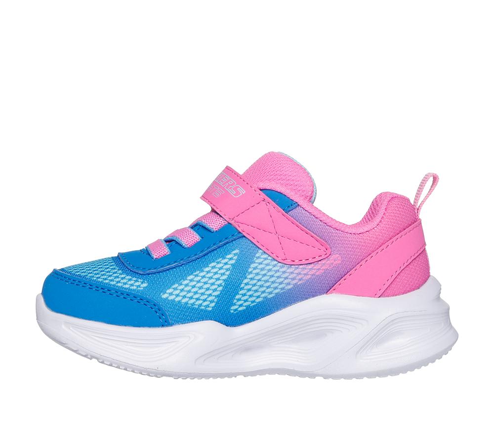 Girls's Skechers S-Lights: Sola Glow - Ombre Deluxe Sneakers Hot Pink / Blue  USA |  3082-UYFCZ