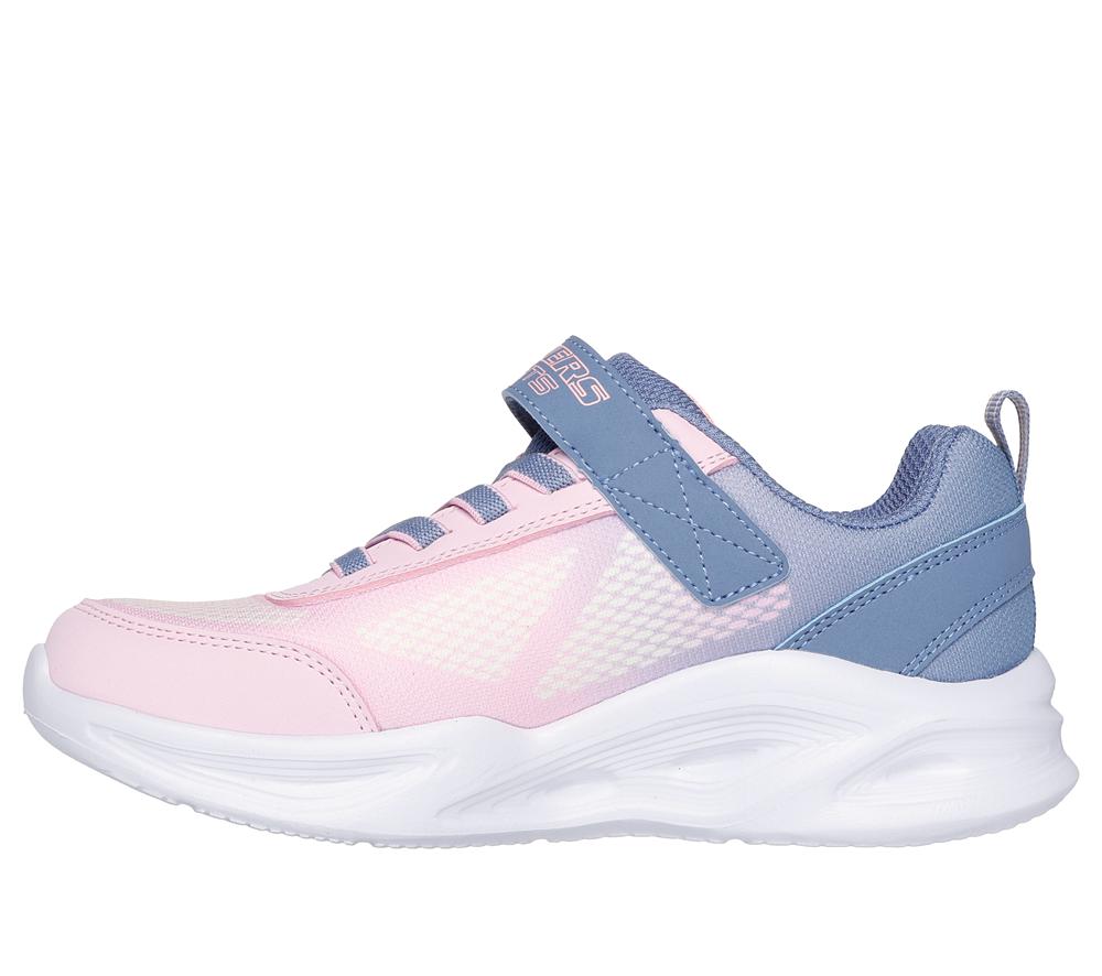 Girls's Skechers S-Lights: Sola Glow - Ombre Deluxe Sneakers Grey / Light Pink  USA |  1954-NGDQX
