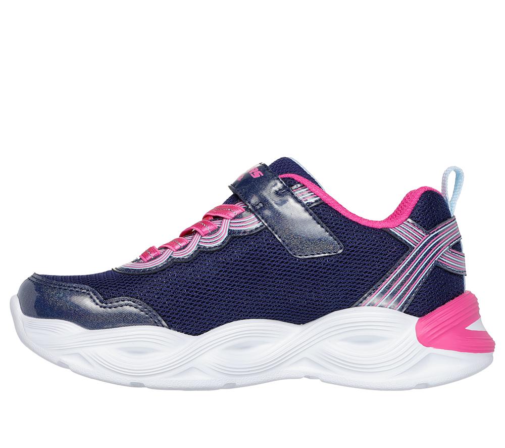 Girls's Skechers S-Lights: Twisty Glow Light Up Sneakers Navy / Multicolor  USA |  3086-DPLTC