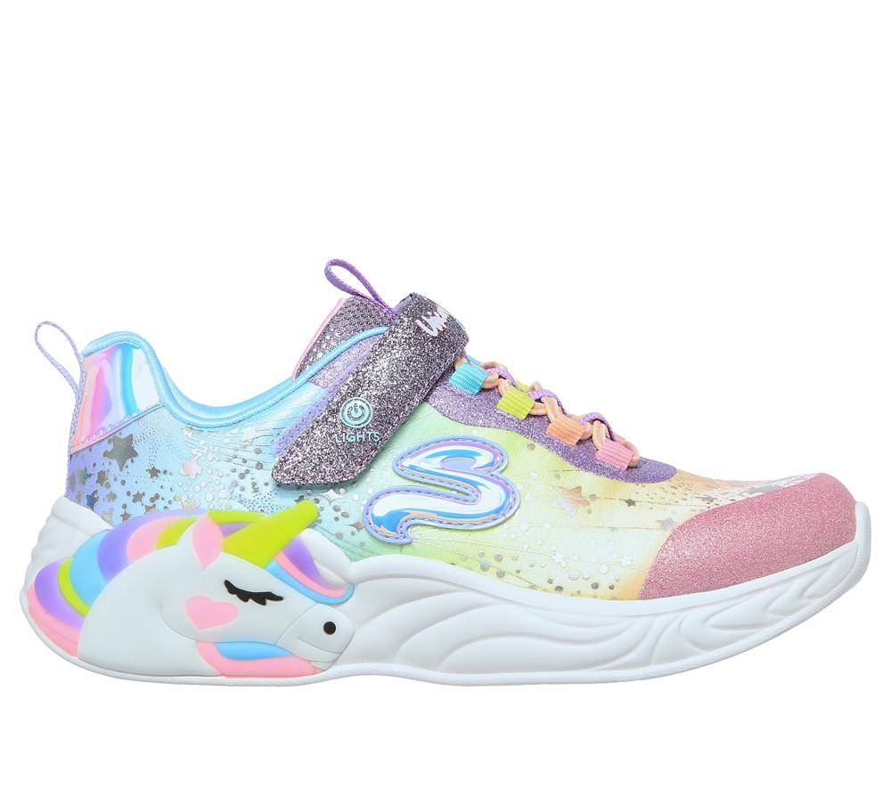 Girls\'s Skechers S-Lights: Unicorn Dreams Light Up Sneakers Purple / Multi  USA |  0813-TPIVB
