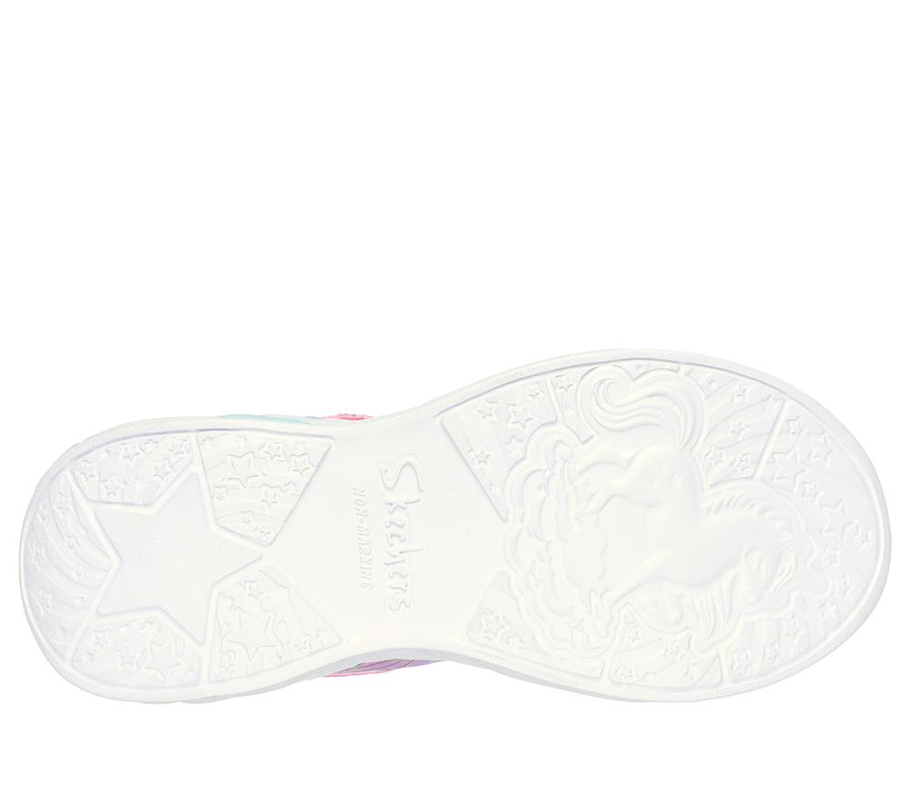 Girls's Skechers S-Lights: Unicorn Dreams - Wishful Magic Light Up Sneakers Pink / Turquoise  USA |  9178-BAZYS