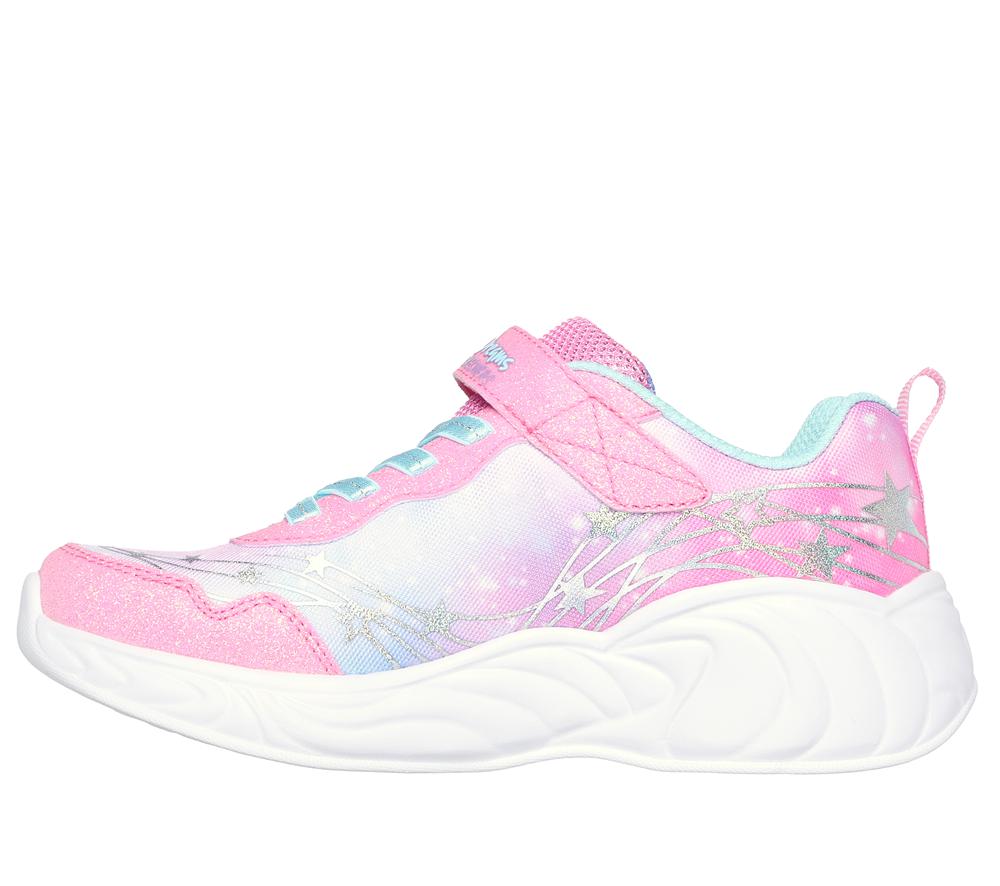 Girls's Skechers S-Lights: Unicorn Dreams - Wishful Magic Light Up Sneakers Pink / Turquoise  USA |  9178-BAZYS