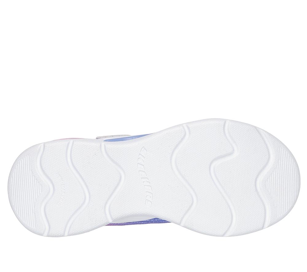 Girls's Skechers S-Lights: Wavy Beams - Ombre Express Light Up Sneakers Silver / Multi  USA |  3547-FQBHZ