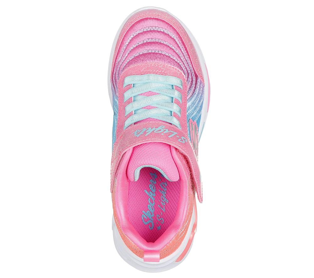 Girls's Skechers S-Lights: Wavy Beams - Ombre Express Light Up Sneakers Pink / Multicolor  USA |  4328-WFXYB