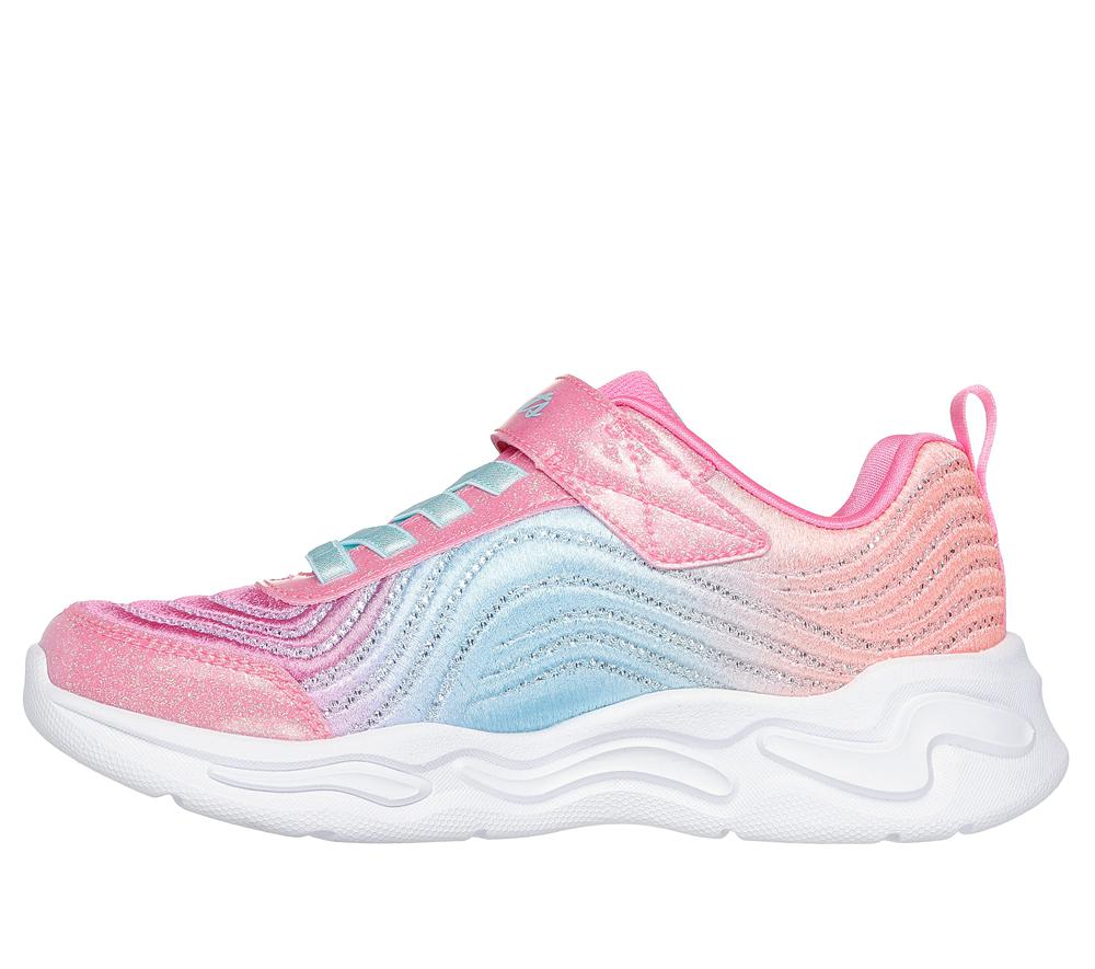 Girls's Skechers S-Lights: Wavy Beams - Ombre Express Light Up Sneakers Pink / Multicolor  USA |  4328-WFXYB