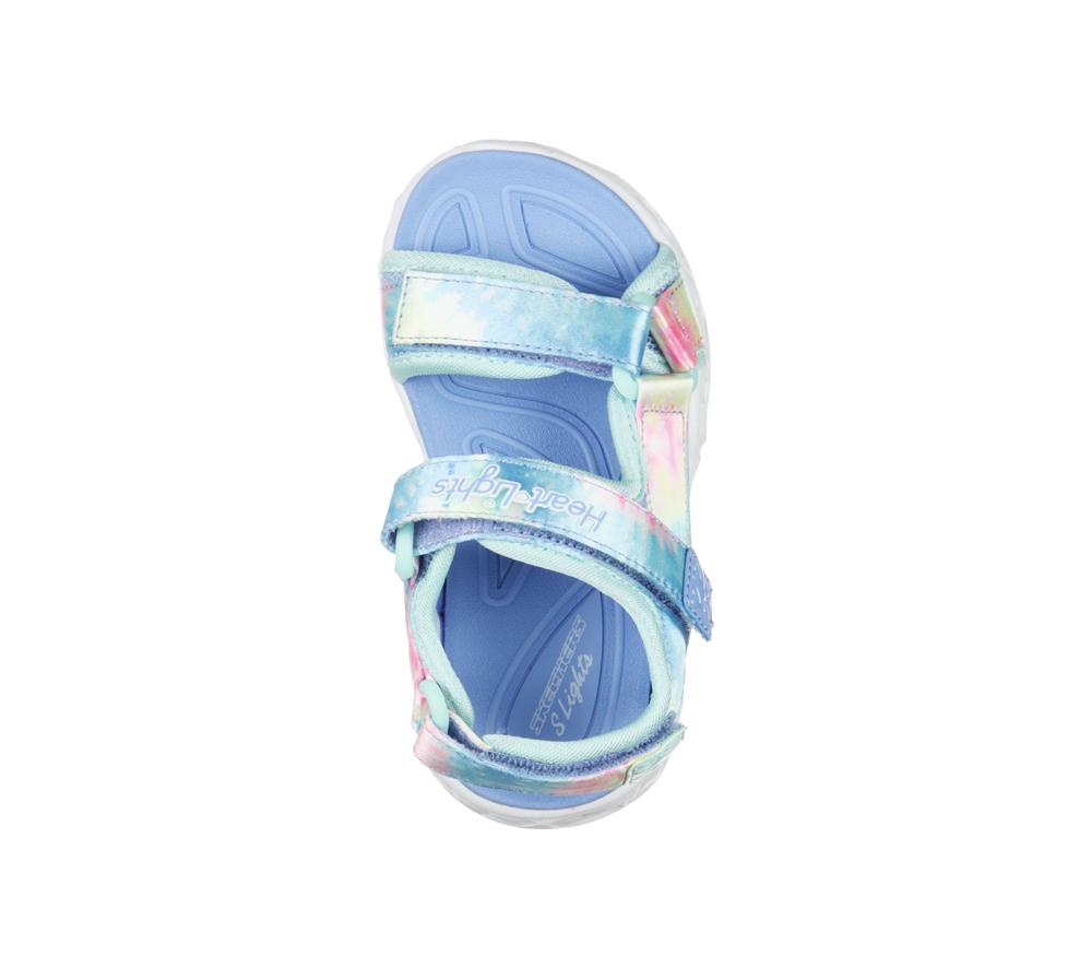 Girls's Skechers S Lights: Heart Lights Sandal - Color Groove Sandals Blue / Multicolor  USA |  2846-TQZUI