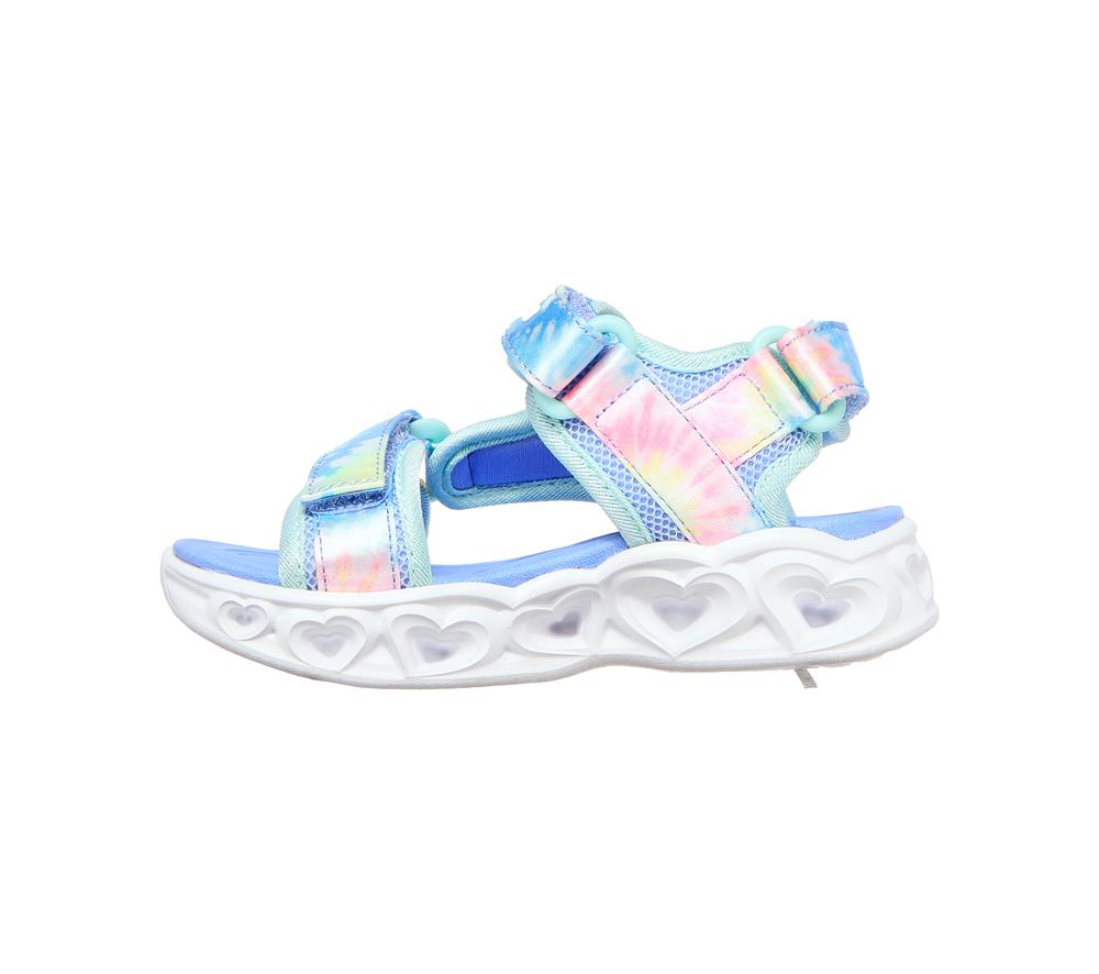 Girls's Skechers S Lights: Heart Lights Sandal - Color Groove Sandals Blue / Multicolor  USA |  2846-TQZUI
