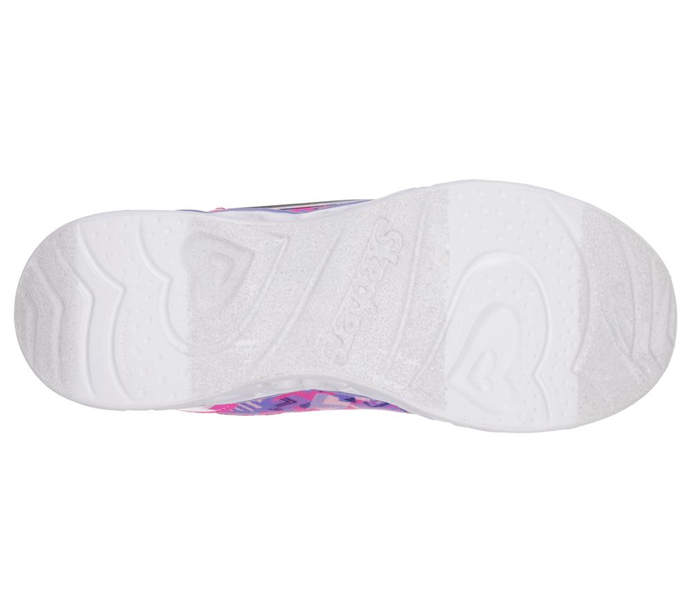Girls's Skechers S Lights: Heart Lights Sneakers Neon Pink / Multi  USA |  1359-AUNRE