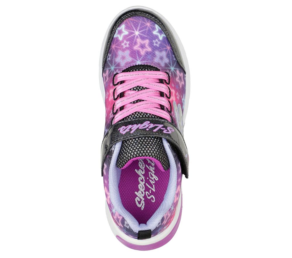 Girls's Skechers S Lights: Star Sparks Light Up Sneakers Black / Multicolor  USA |  6872-HKPMN