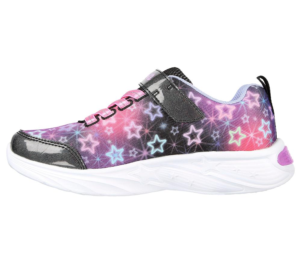 Girls's Skechers S Lights: Star Sparks Light Up Sneakers Black / Multicolor  USA |  6872-HKPMN