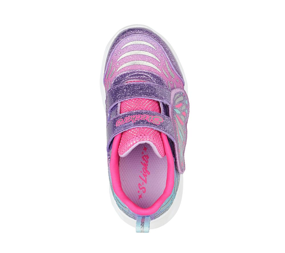 Girls's Skechers S Lights: Twisty Brights - Wingin' It Light Up Sneakers Lavender / Pink  USA |  4687-LTCPD