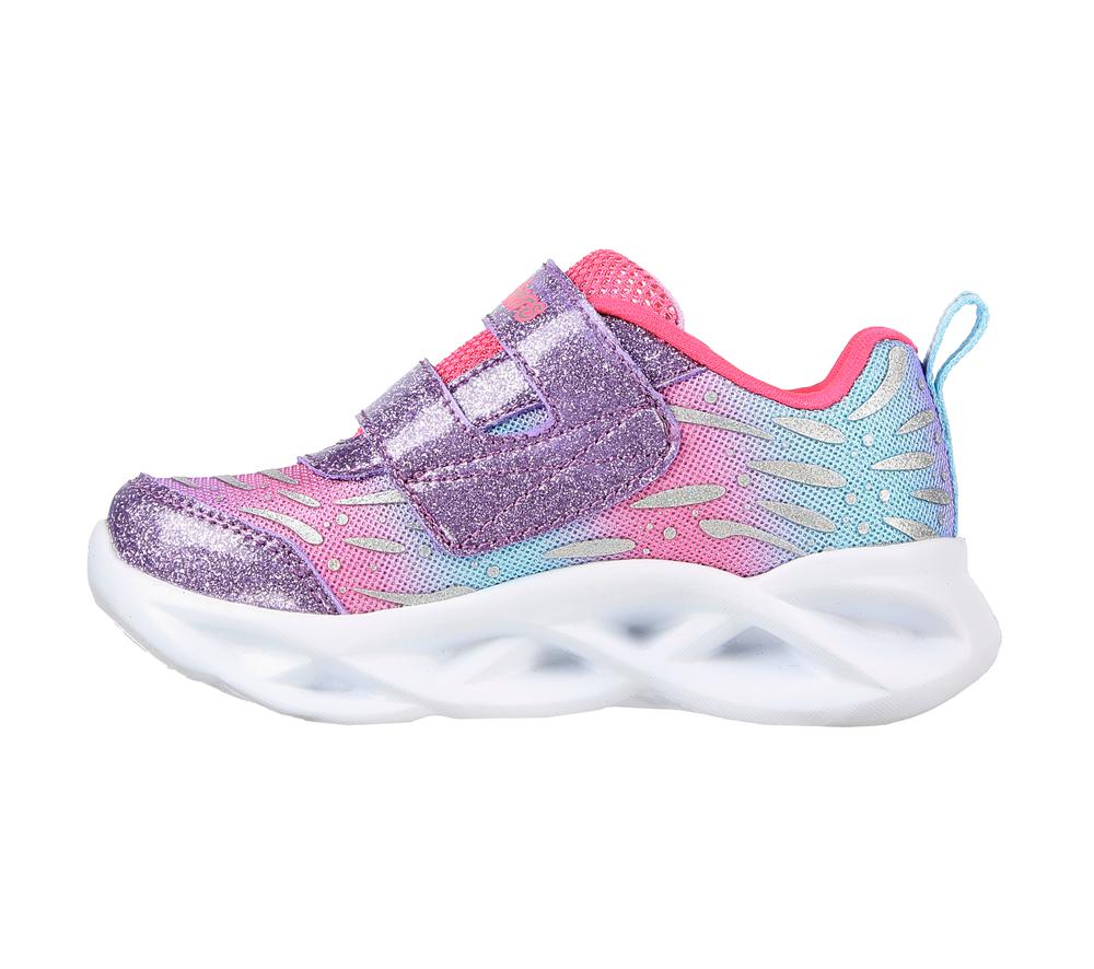 Girls's Skechers S Lights: Twisty Brights - Wingin' It Light Up Sneakers Lavender / Pink  USA |  4687-LTCPD
