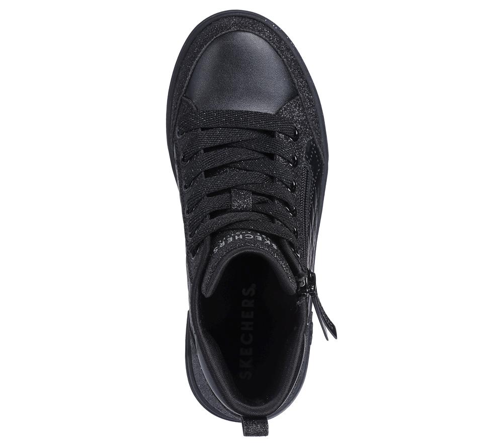 Girls's Skechers Shoutouts - Glimmer Zip Sneakers Black  USA |  0925-QLDHP