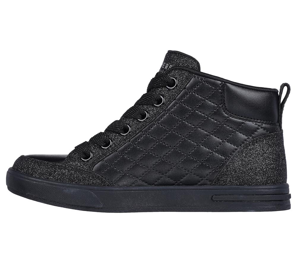 Girls's Skechers Shoutouts - Glimmer Zip Sneakers Black  USA |  0925-QLDHP