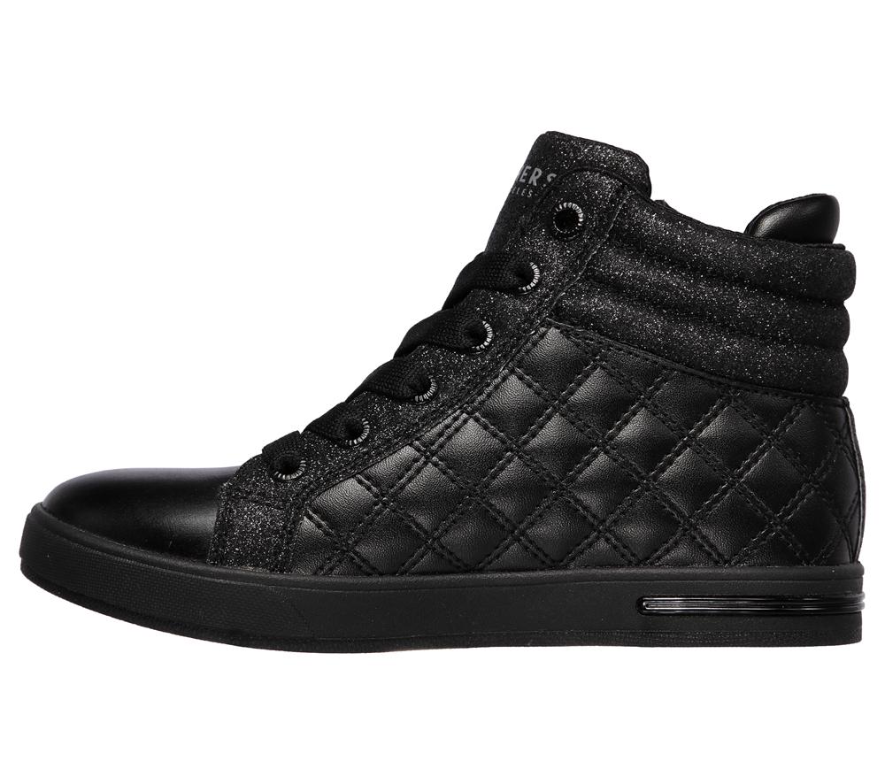 Girls's Skechers Shoutouts - Quilted Squad Sneakers Black  USA |  0238-TVFKI