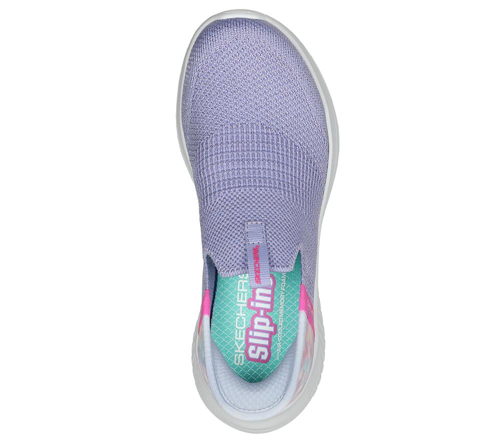 Girls's Skechers Slip-Ins: Ultra Flex 3.0 - Colory Wild Sneakers Lavender / Multicolor  USA |  4923-XWZUA