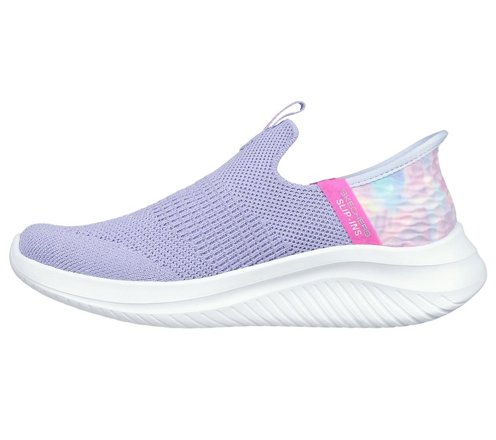 Girls's Skechers Slip-Ins: Ultra Flex 3.0 - Colory Wild Sneakers Lavender / Multicolor  USA |  4923-XWZUA